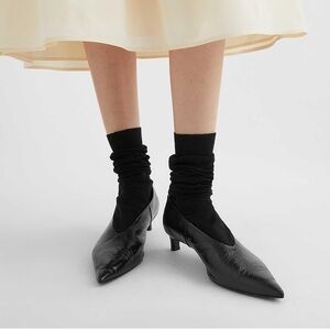 Heel Pumps, 3 Inch High Heel Shoes Ladies Pointy Toe Slip On Stilettos Casual